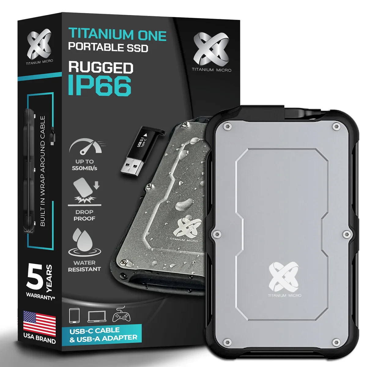 Titanium Micro Titanium Micro Titanium One TTOSSD1TB 1TB portable SSD — produktfoto