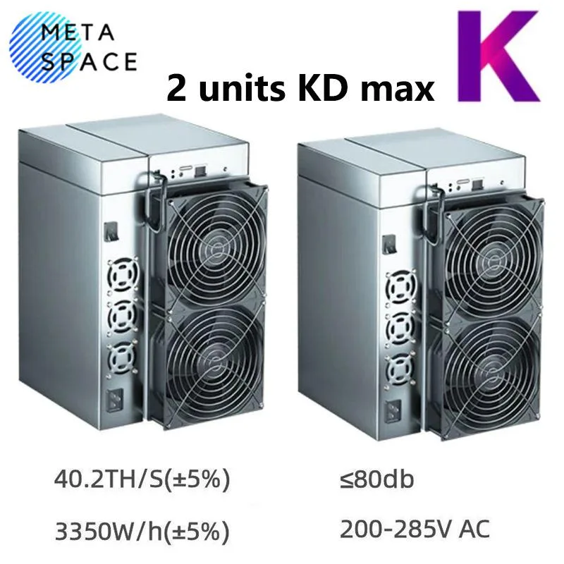 Gold-shell KD MAX rectangular ASIC miner with integrated 3350W power supply