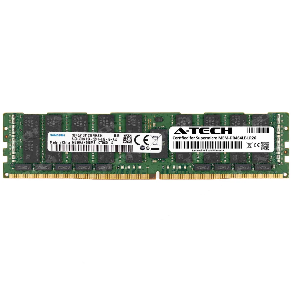 A-Tech A-Tech 64GB DDR4 2666MHz CL19 1.20V ECC LRDIMM 288-Pin Server Memory — foto produk