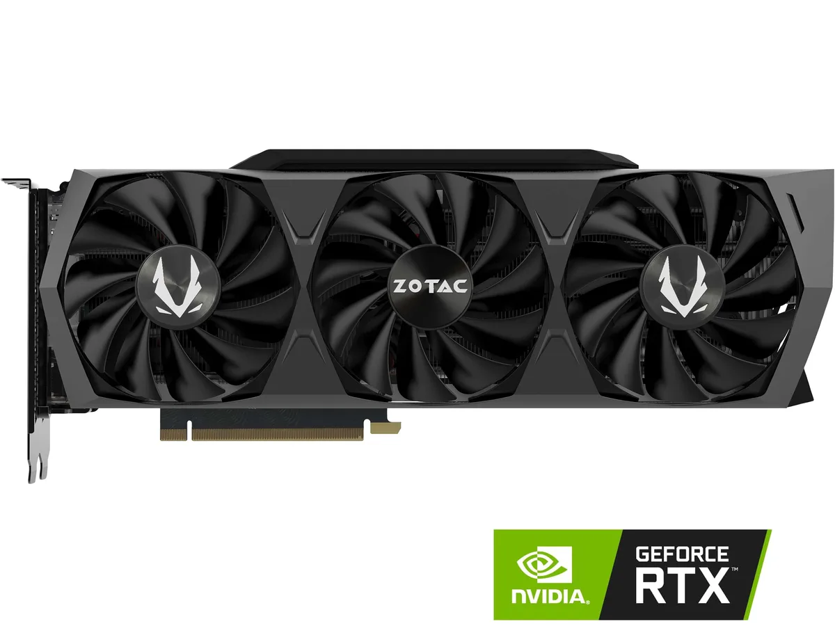 Triple-fan graphics card with metal frontplate and RGB backplate