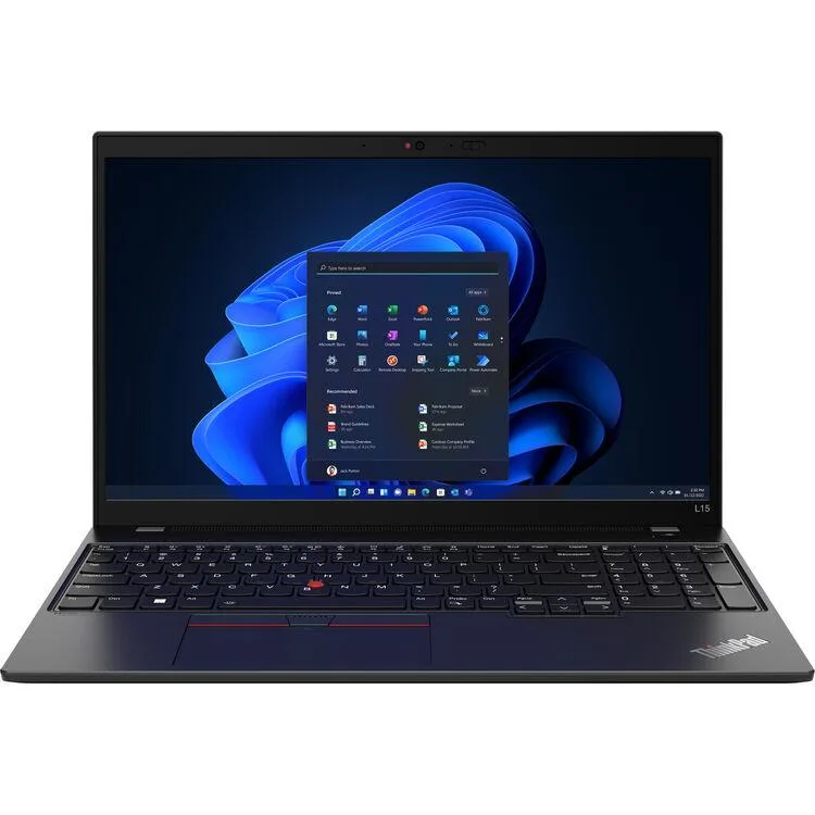 Black Lenovo ThinkPad L15 Gen 3 laptop closed, matte finish, 15.5 inch form factor