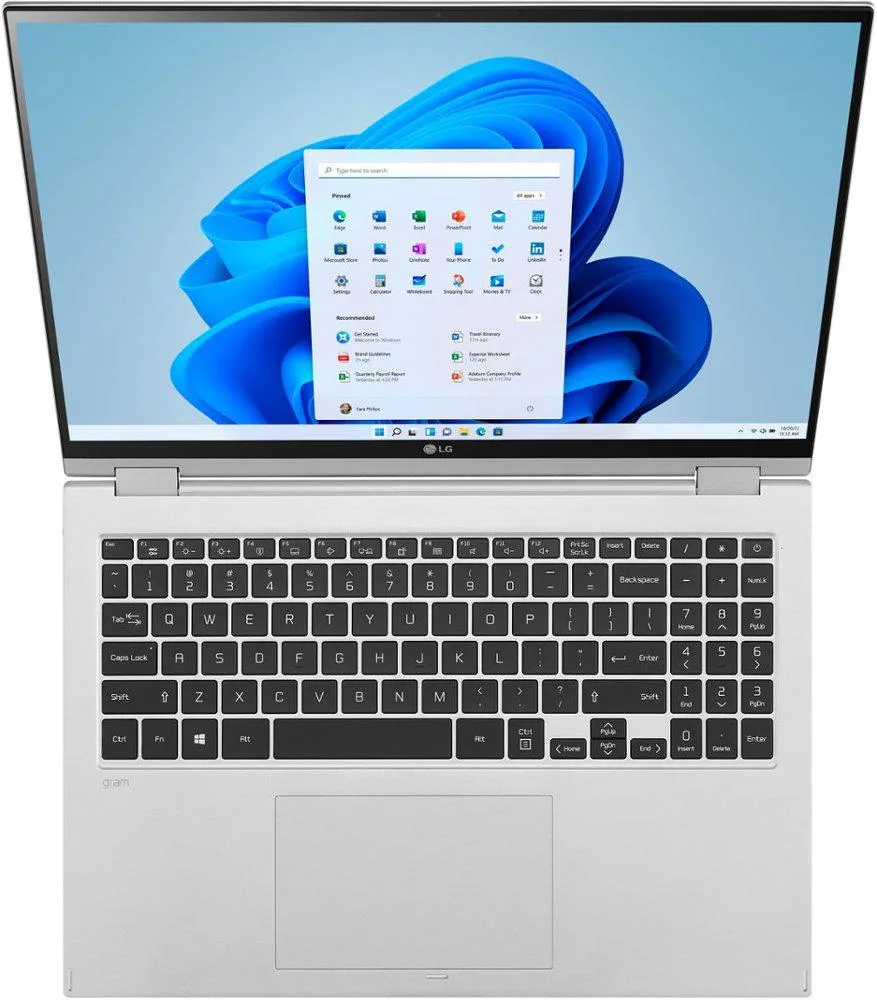 LG Electronics LG Electronics gram 2-in-1 16" WQXGA laptop Core i7-1165G7 16GB LPDDR4X 2TB NVMe Silver 16T90P-K.ADS9U1 — zdjęcie produktu