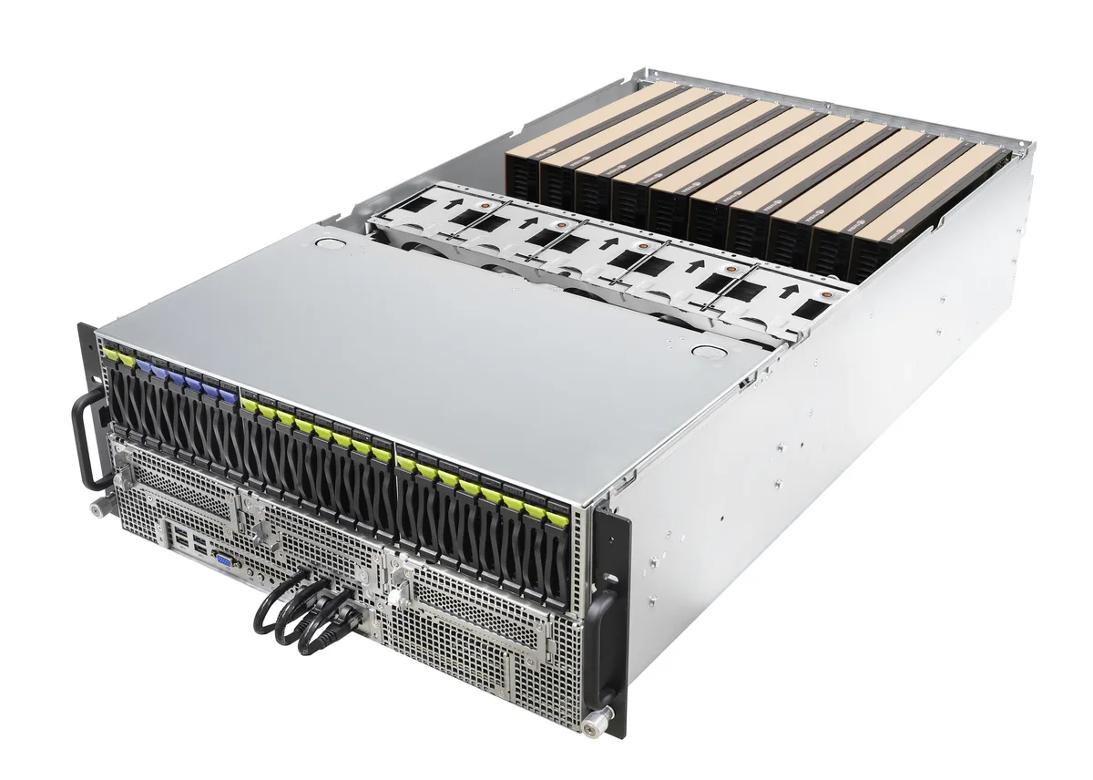 ASRock Rack ASRock Rack 4U10G-GNR2 barebone server 4U dual LGA 4710 10 GPU 18 NVMe 16 SATA 32 DDR5 3200W — produktfoto