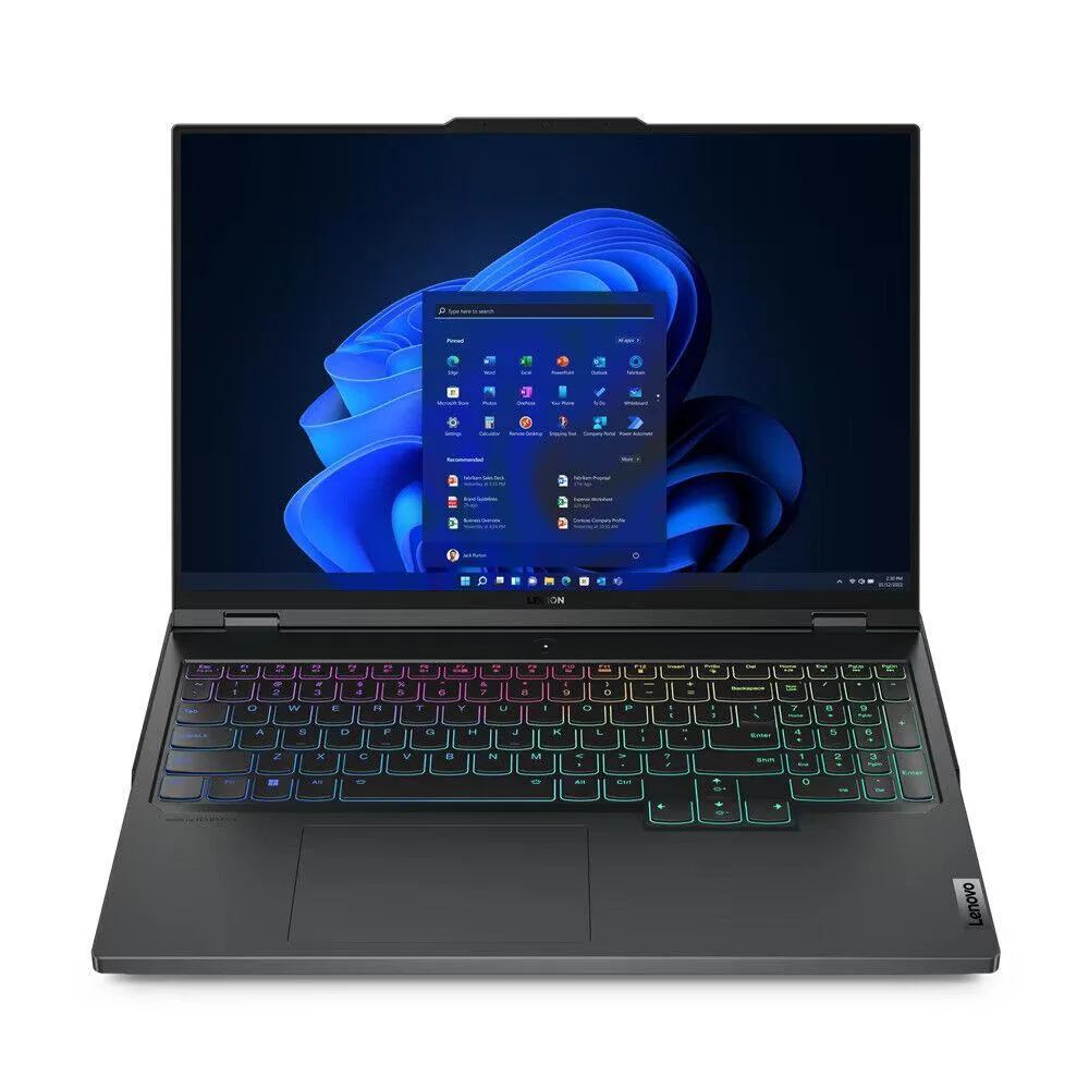 16 inch dark gaming laptop with subtle Legion branding