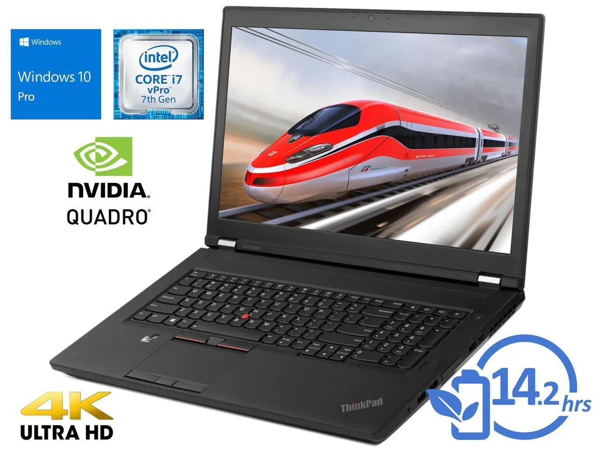 Lenovo Lenovo ThinkPad P71 laptop Xeon E3-1535M 4.2GHz 16GB 512GB NVMe Quadro P4000 17.3" 4K UHD — product photo