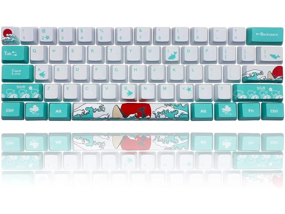 BUCIER BUCIER Keycap Set 104 Keys PBT OEM Profile Coral Sea — fotografija proizvoda