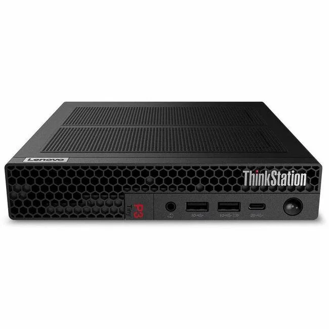 Compact black desktop workstation in tiny form factor