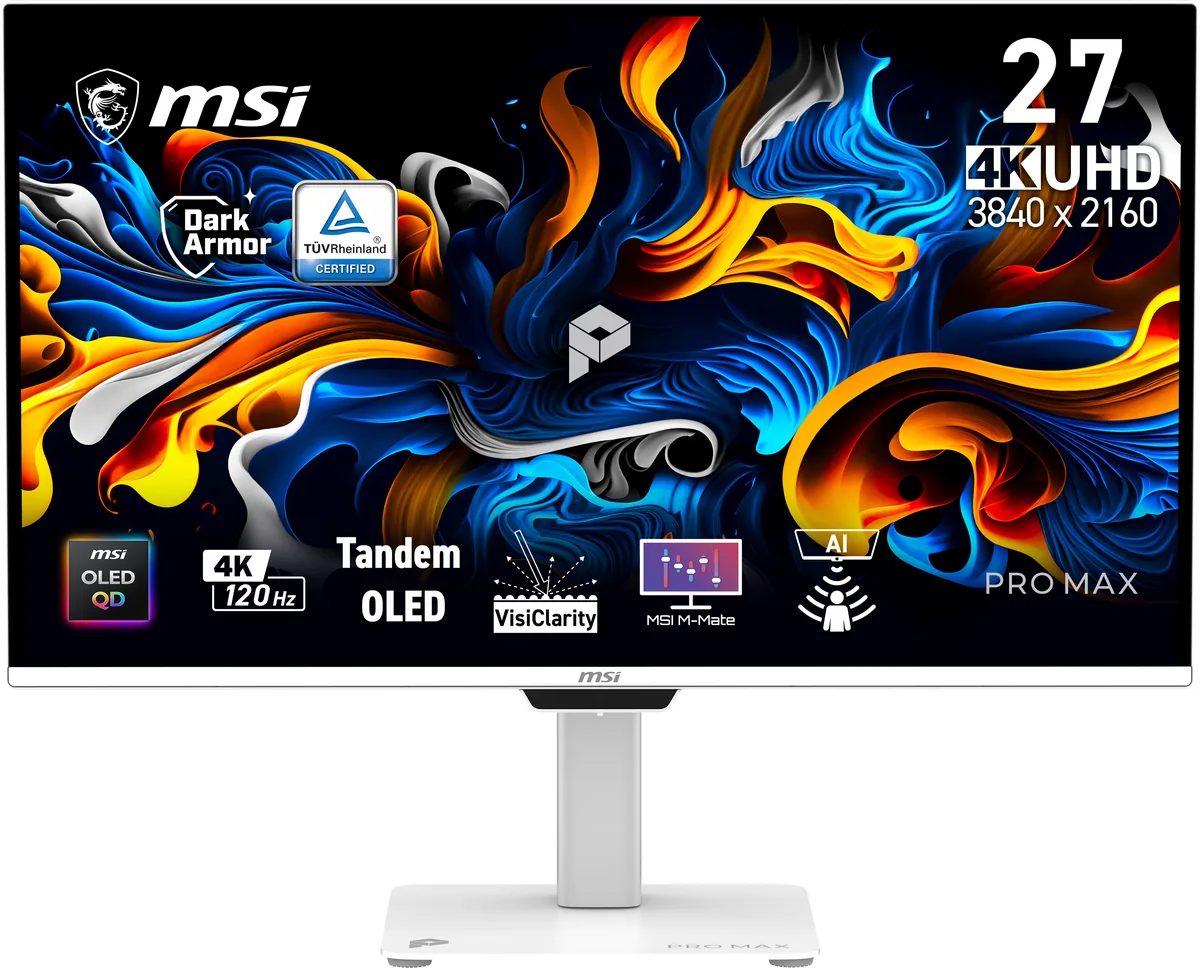 MSI MSI PRO MAX 271UPXW12G 26.5" 4K 120Hz QD-OLED monitor — product photo