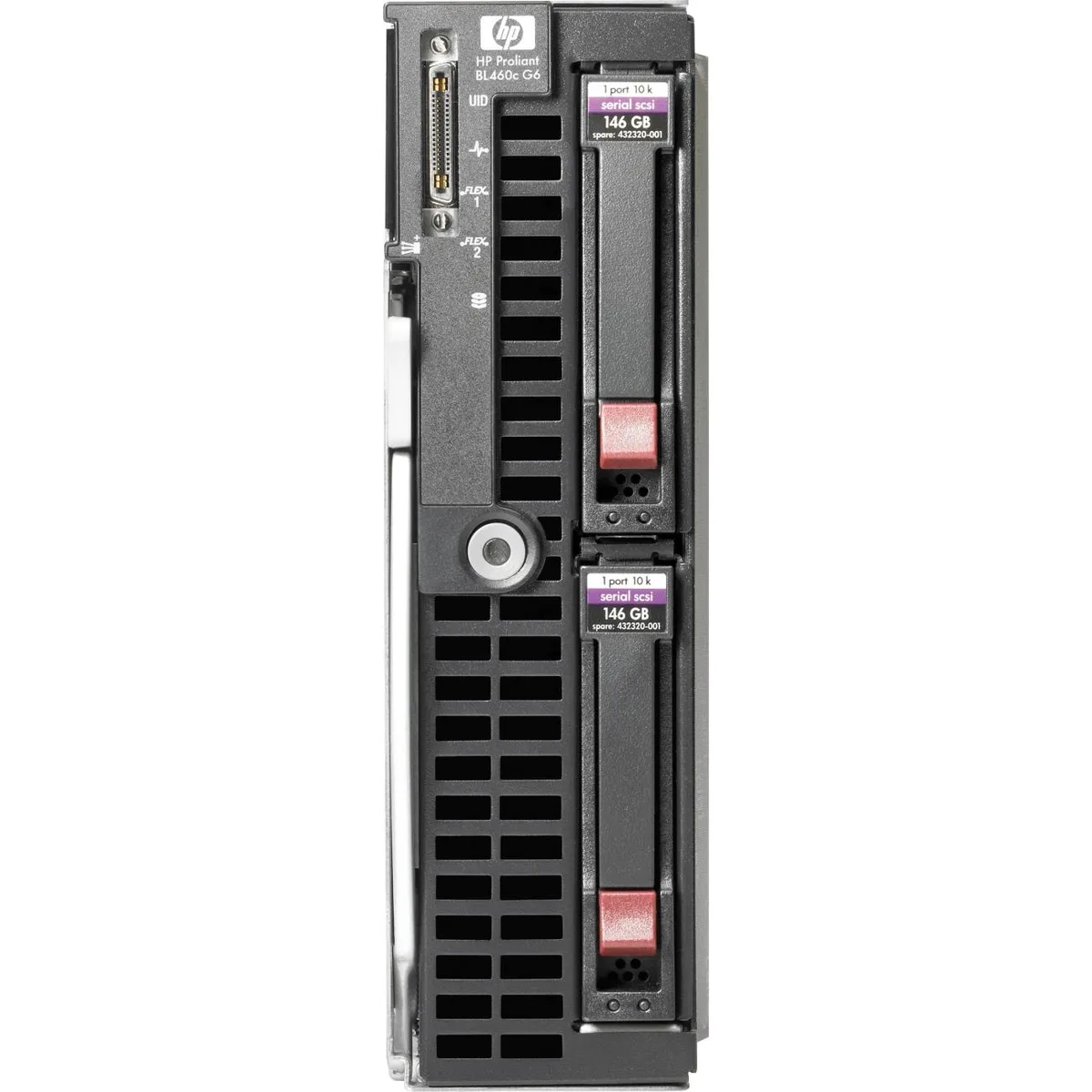 Half-height silver blade server with front drive bays