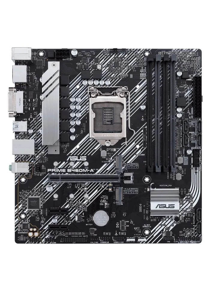 Green Micro ATX motherboard with silver LGA 1200 socket and black DDR4 slots