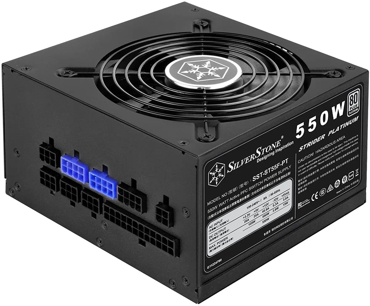 Silverstone Technology Silverstone Strider Platinum ST55F-PT 550W power supply — photo du produit