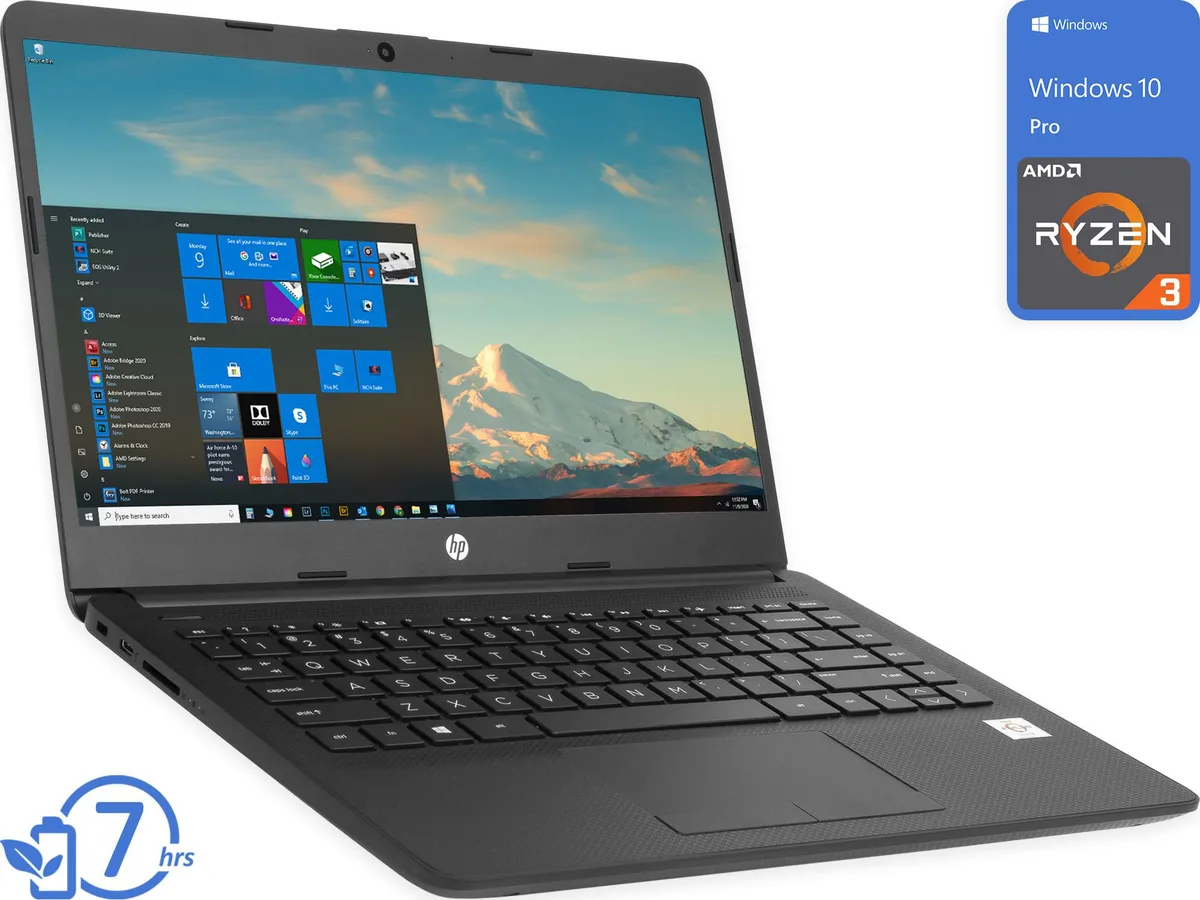 HP HP 14 laptop Ryzen 3 3250U 8GB 256GB SSD 14" HD Windows 10 Pro S — photo du produit