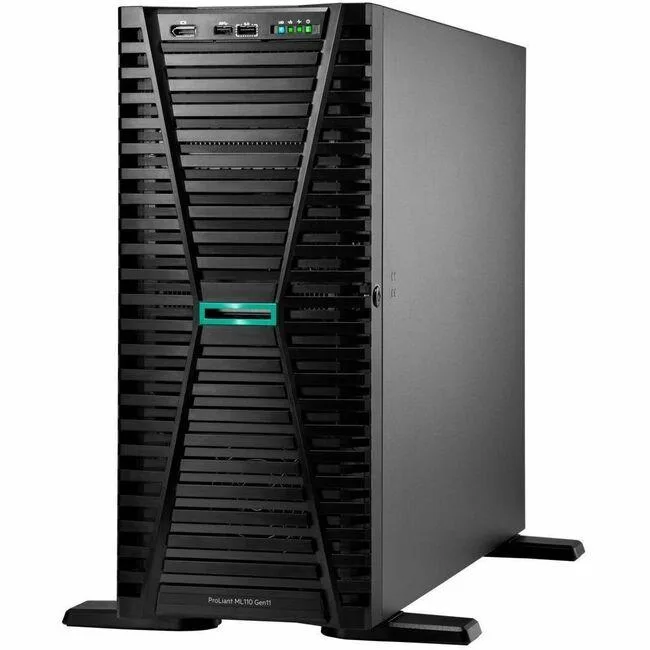 HPE ProLiant ML110 Gen11 4.5U tower server silver chassis front view