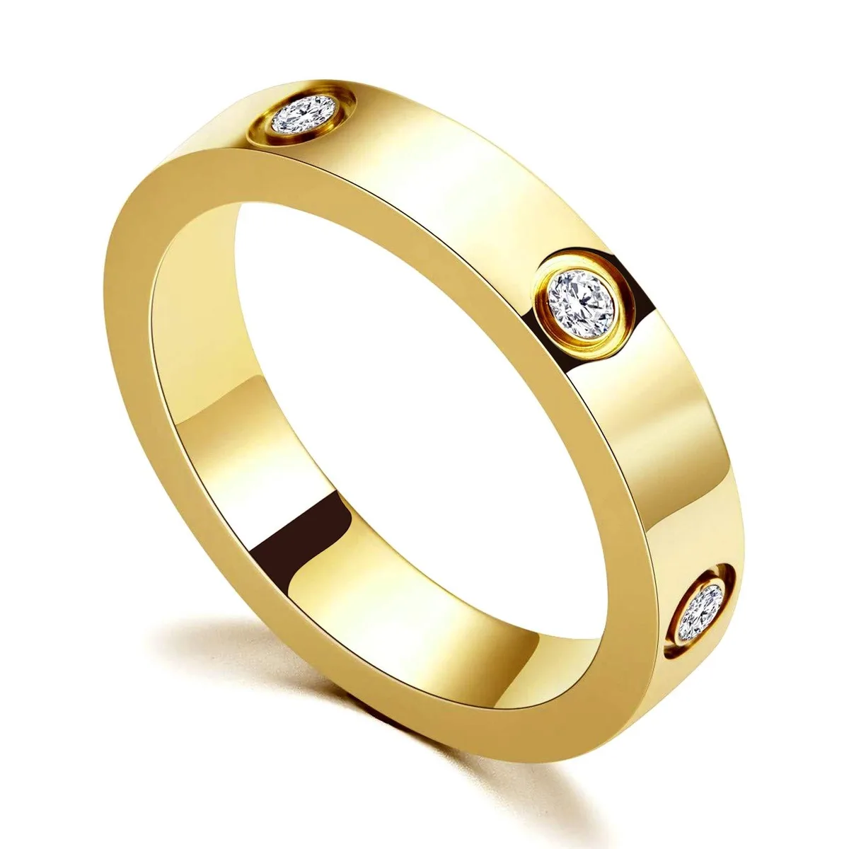  PDWZNBA Ring_7mm_Ogold 18K Gold-Plated Titanium Ring Size 7 — product photo