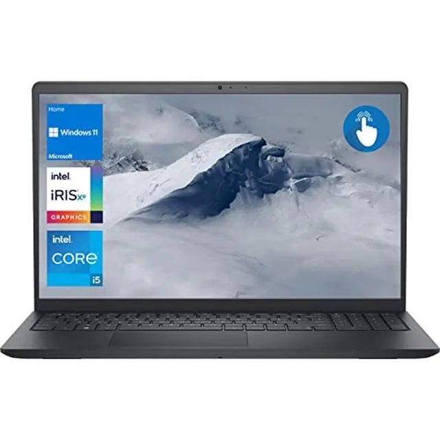 Black Dell Inspiron 15 3000 3511 laptop with 15.6 inch touchscreen display closed