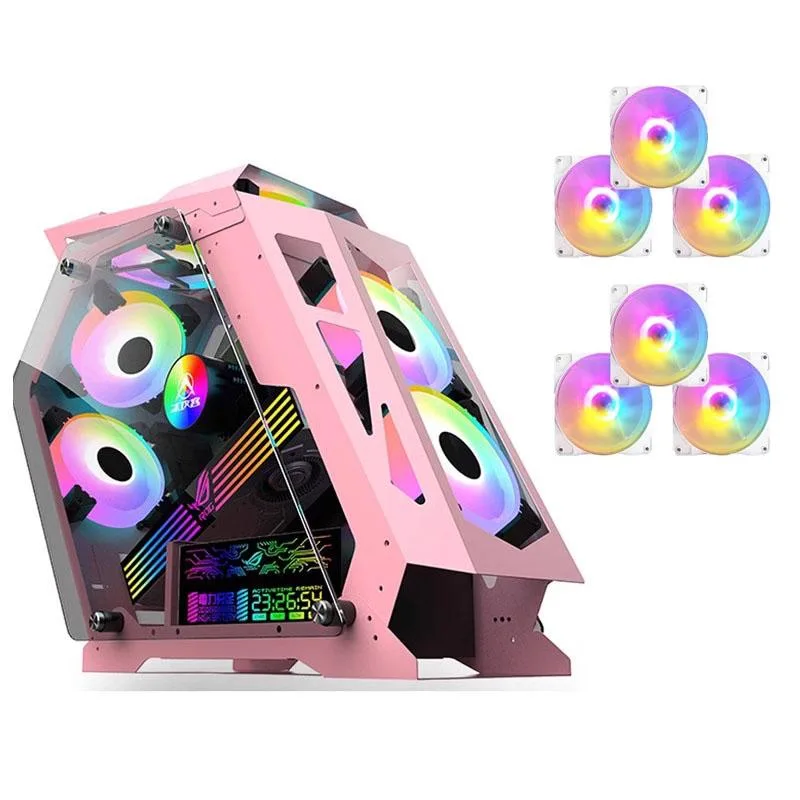 Corn Electronics Corn Electronics Alien Irregular Opened PC Case Pink 560*220*430mm — photo du produit