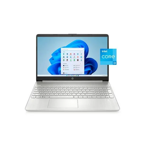 Silver 15.6-inch laptop with thin micro-edge display
