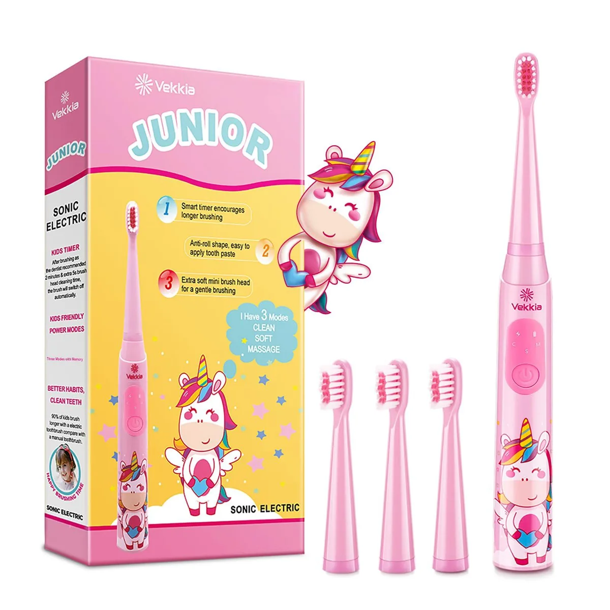  Vekkia Unicorn Jada Kids Electric Toothbrush Pink — product photo