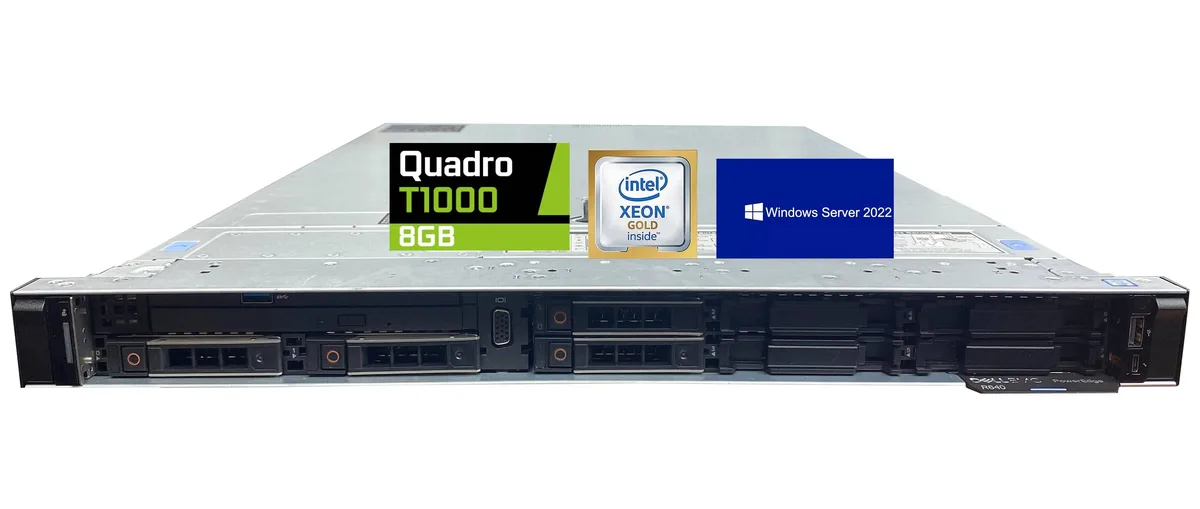 Dell PowerEdge R640 1U rack server silver front bezel with drive bays and badge