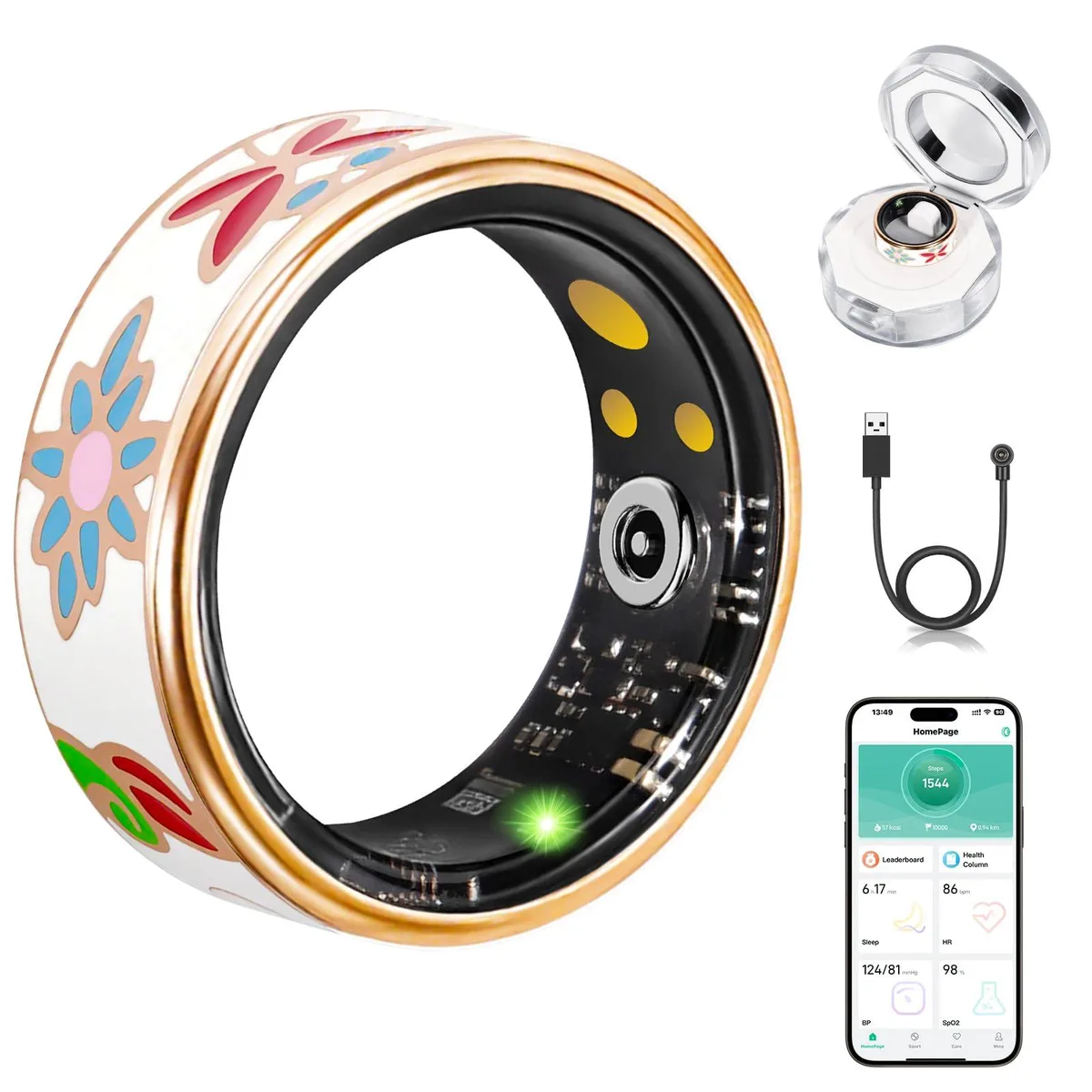  HTC Smart Ring 1.04" AMOLED Black 35 days IP68 — صورة المنتج