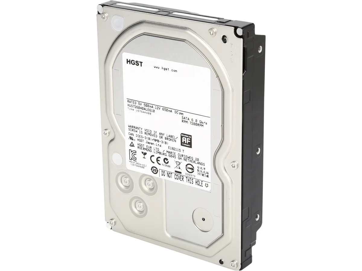 HGST HGST Ultrastar 7K6000 0F23005 4TB 7200 RPM 128MB SATA 6.0Gb/s 3.5" internal hard drive — photo du produit