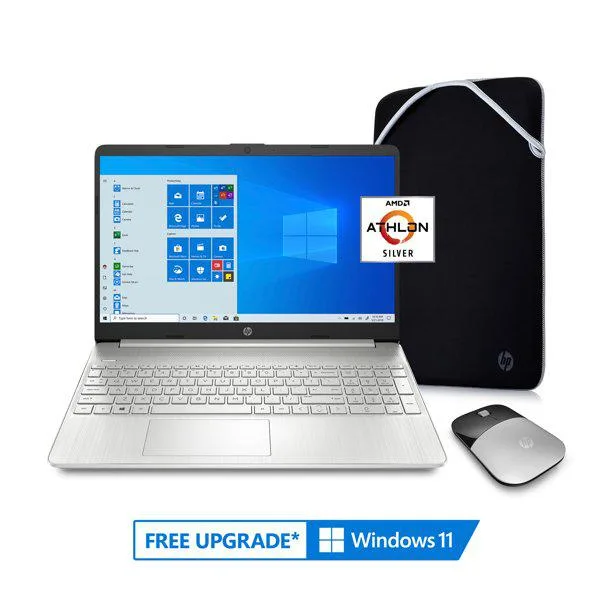 HP HP VIPRB-15-ef1071wm laptop, Athlon N3050, 4 GB RAM, 128 GB SSD, 15.6" screen, silver — 商品照片