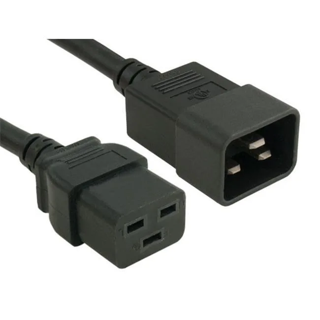 Black 8 ft power cord with C20 male and C19 female connectors