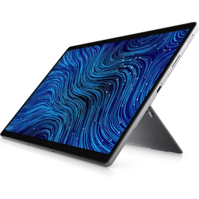 Silver Dell Latitude 7320 detachable tablet with keyboard attached