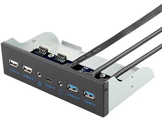 LORDWORLD LORDWORLD 5.25" Front Panel USB 3.2 Gen 2 Type-C Hub 7 Ports Audio Mic — product photo
