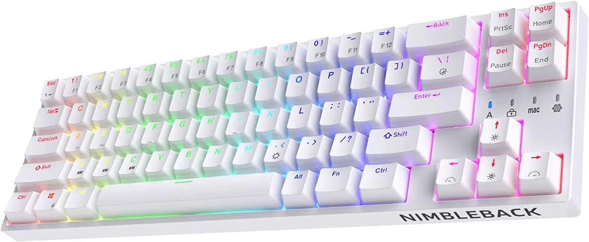 LTC LTC NB681 Nimbleback Wired 65% Mechanical Gaming Keyboard Brown Switch White 68 Keys — toote foto