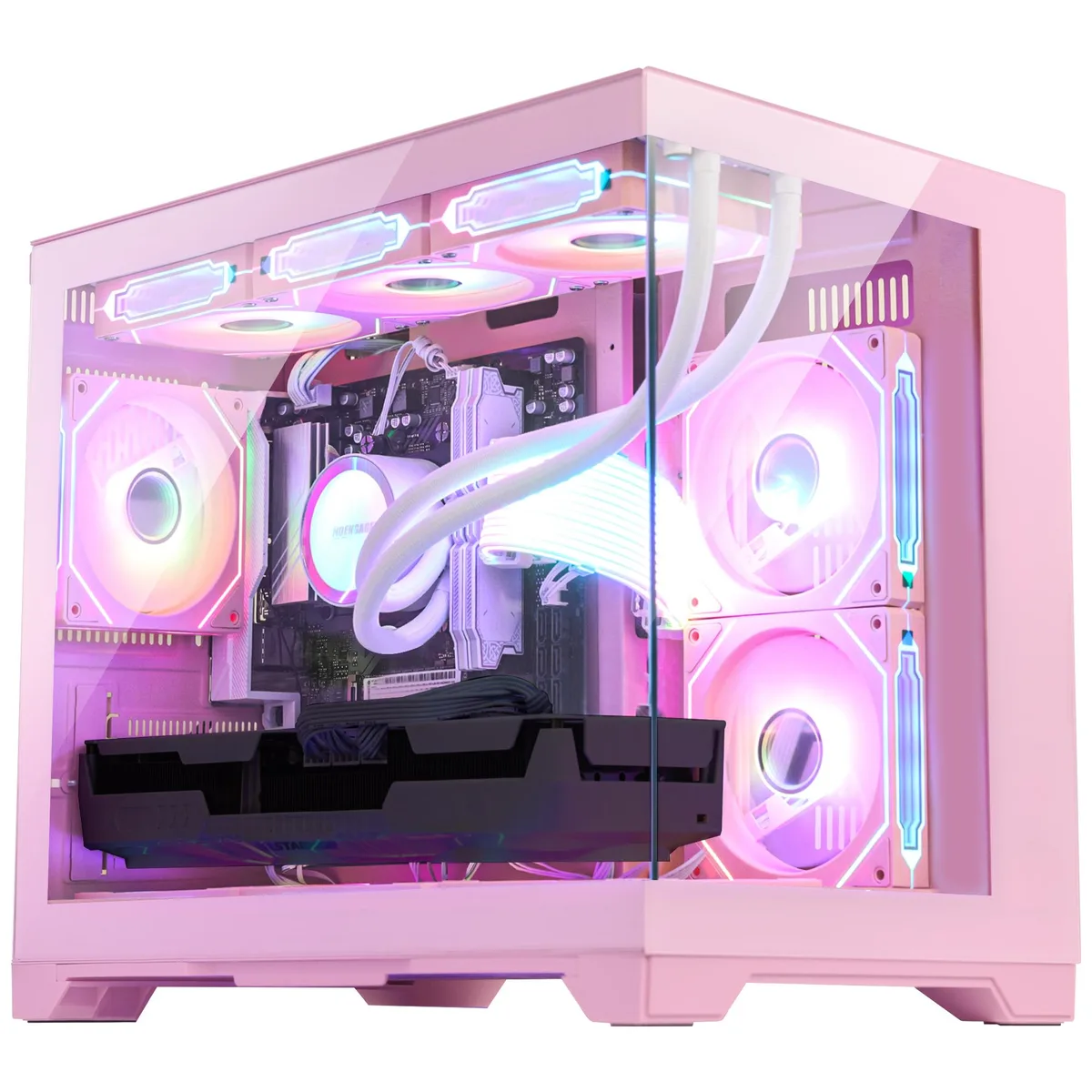 Hoengager Hoengager RTX 5060 8GB Gaming PC Ryzen 7 9700X 16GB DDR5 1TB Pink — photo du produit