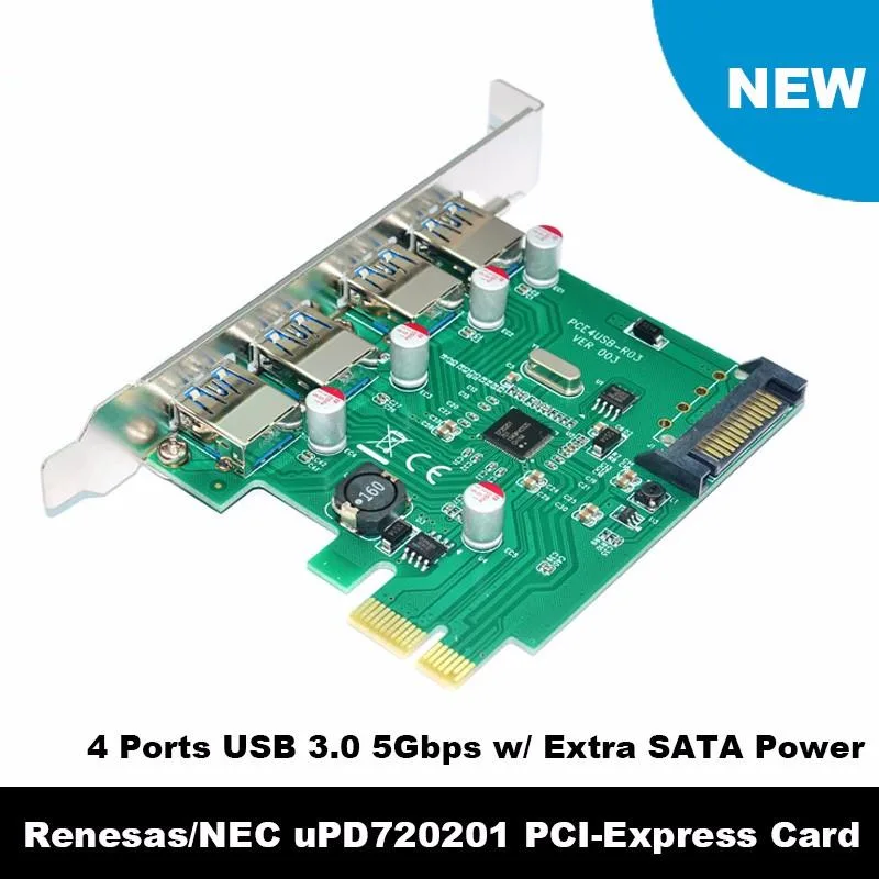 EN-Labs EN-Labs PCE4USB-RS4 4-port USB 3.0 expansion card — ürün fotoğrafı