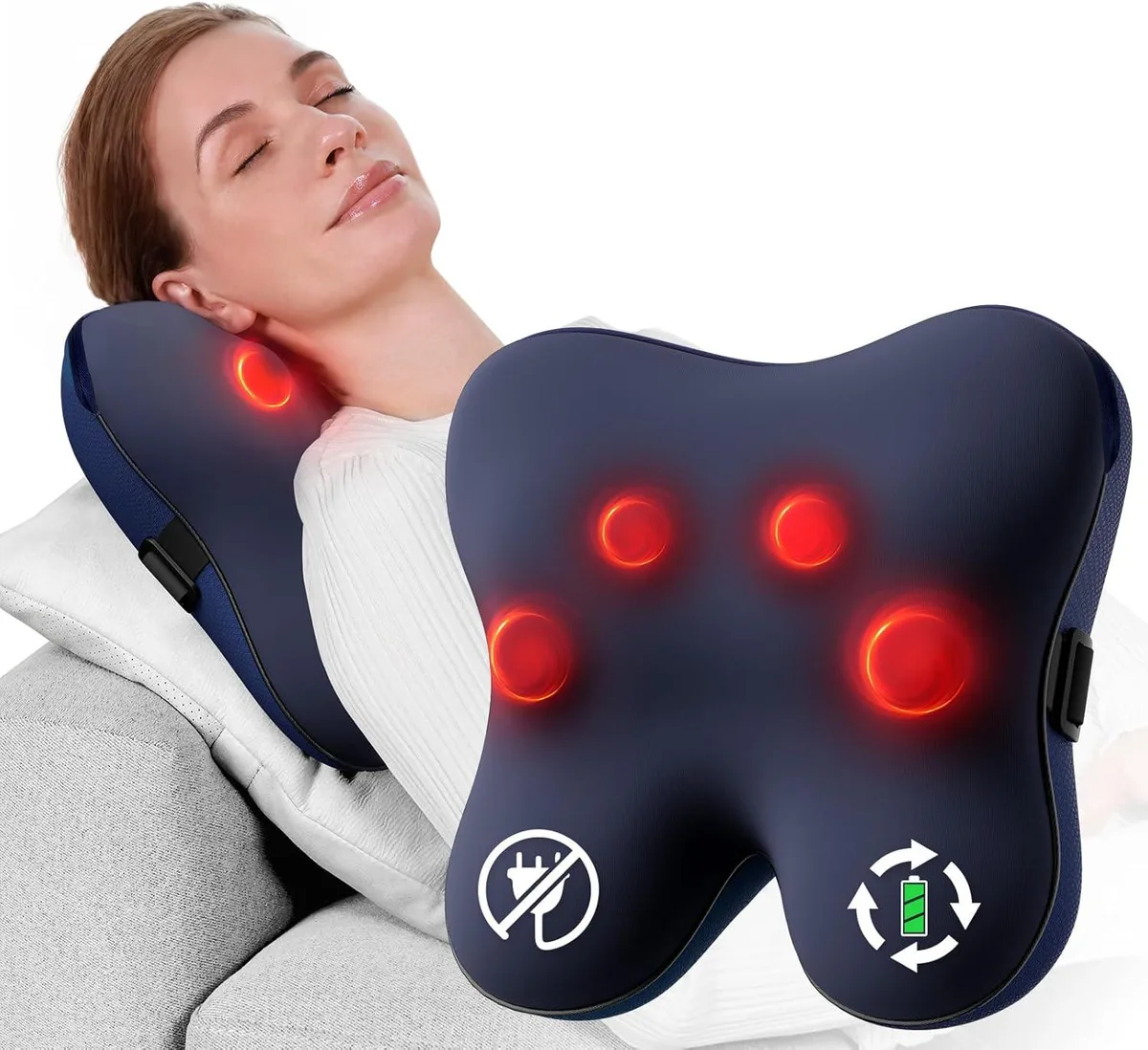Bob and Brad Bob and Brad MS-1688 Cordless Shiatsu 3D Kneading Massager with Heat — صورة المنتج