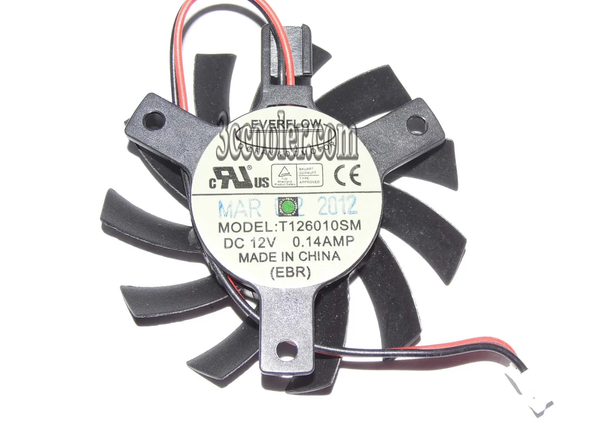 Black 2-pin DC brushless fan for MSI graphics card
