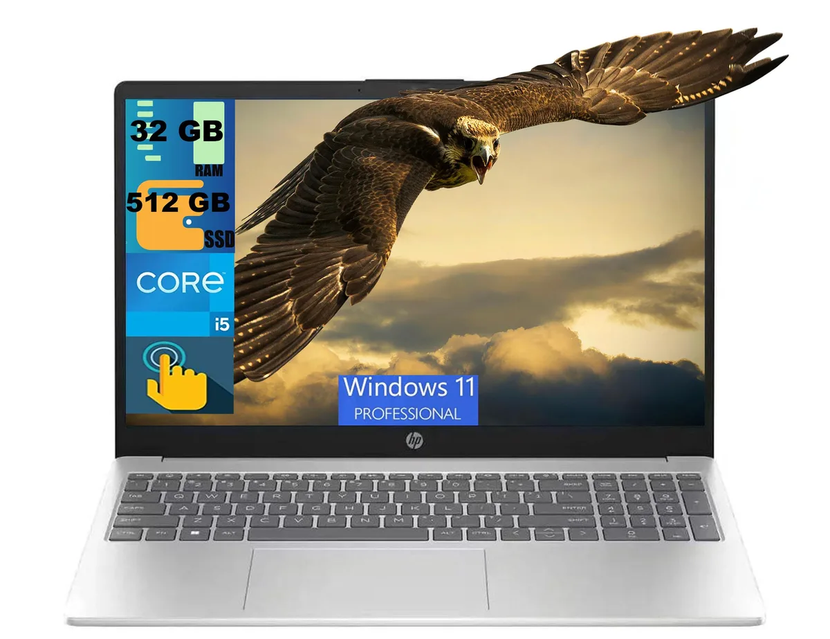 HP HP 15 laptop i5-1235U 32GB 512GB SSD 15.6" HD touch Silver — product photo