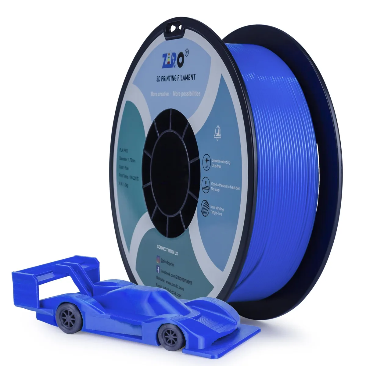 Ziro 3D Ziro 3D PLA Pro Filament 1.75mm Blue 1kg — foto produk
