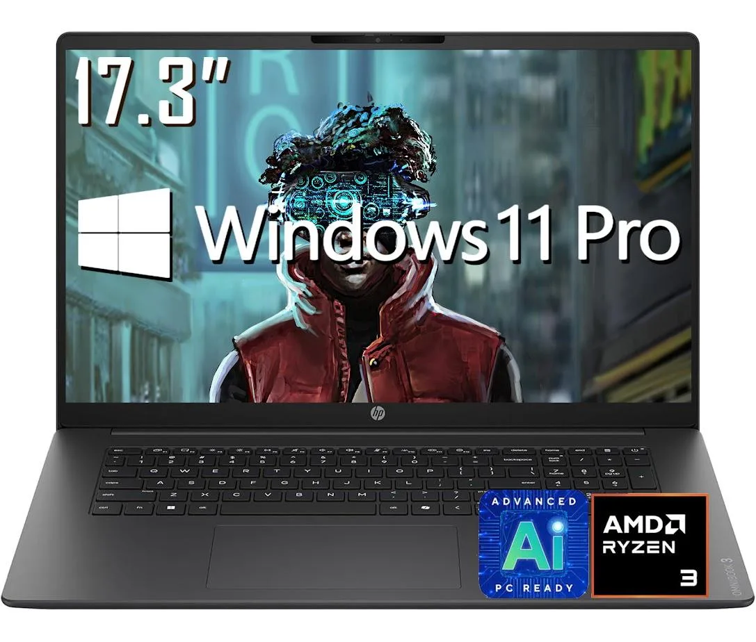 HP HP OmniBook 3 laptop AMD Ryzen 3 30 8GB 1TB 17.3" FHD IPS — product photo