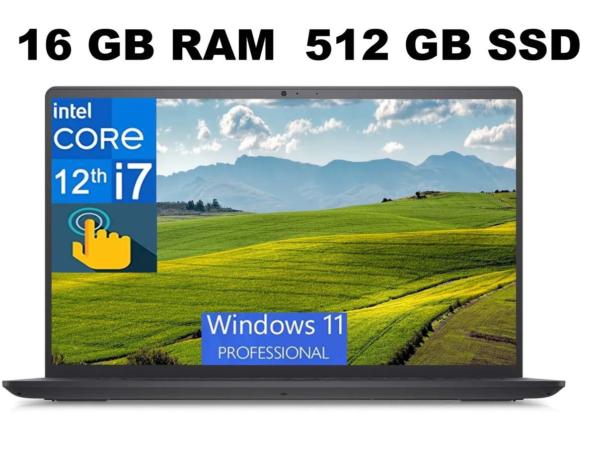 DELL DELL Inspiron 3520 15 Laptop i7-1255U 10-core 16GB 512GB SSD 15.6 FHD Touchscreen Windows 11 Pro — photo du produit
