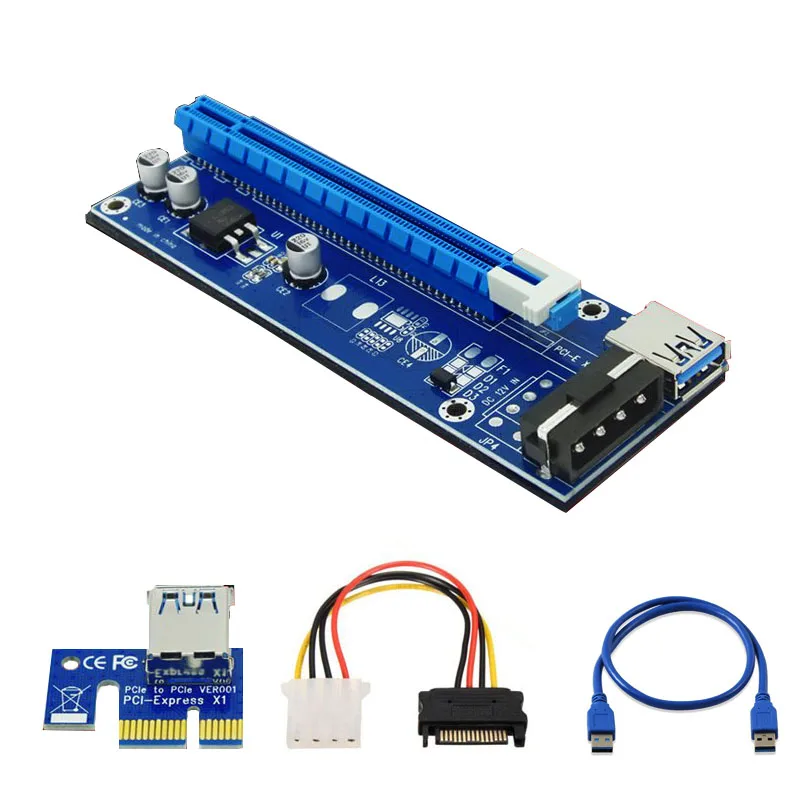 EN-Labs EN-Labs PCIe 1x to 16x Riser Card 60cm USB 3.0 SATA Power — foto do produto