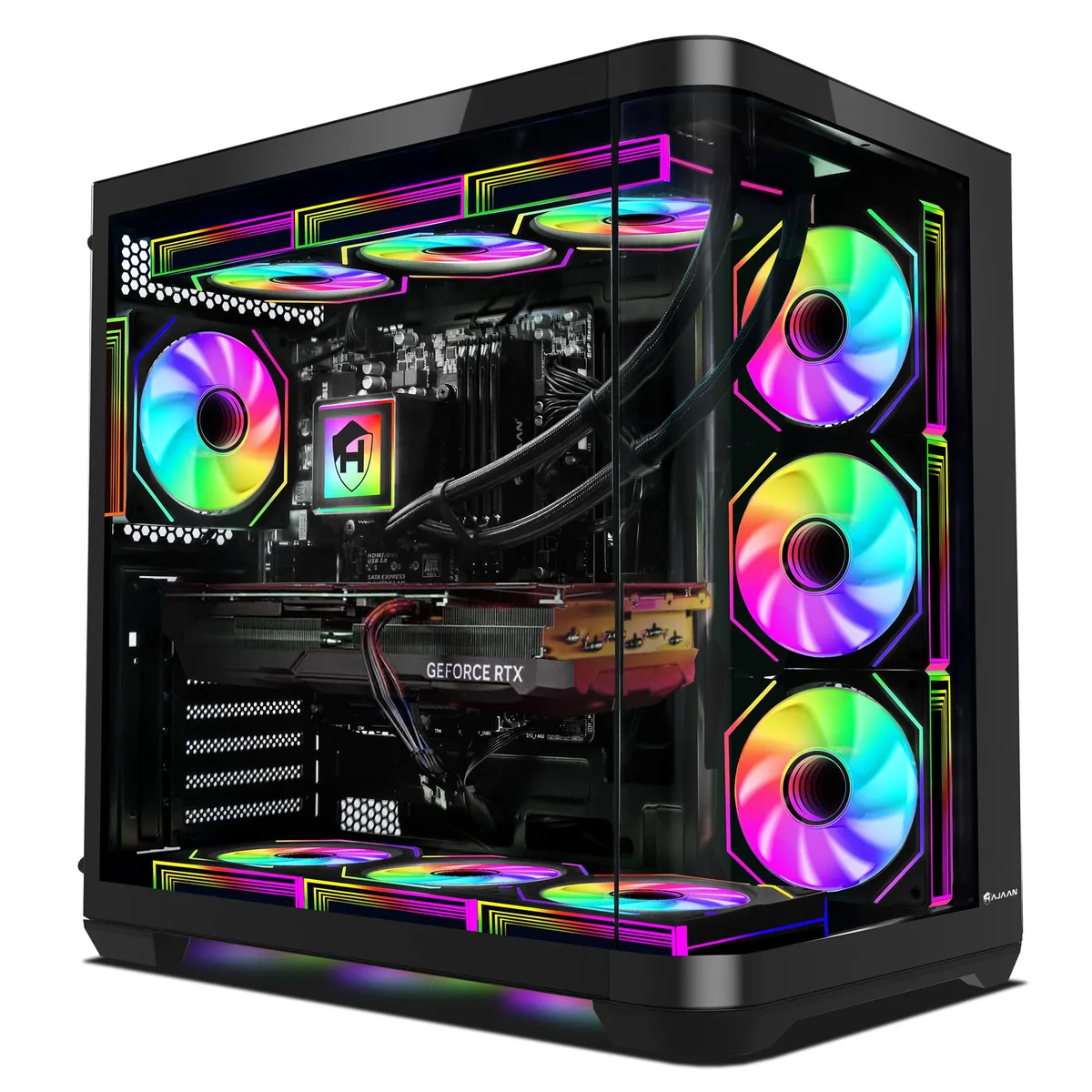 HAJAAN HAJAAN Gaming PC Intel Core Ultra 7 265K RTX 5070 Ti 16GB 64GB DDR5 2TB NVMe Liquid Cooling — photo du produit