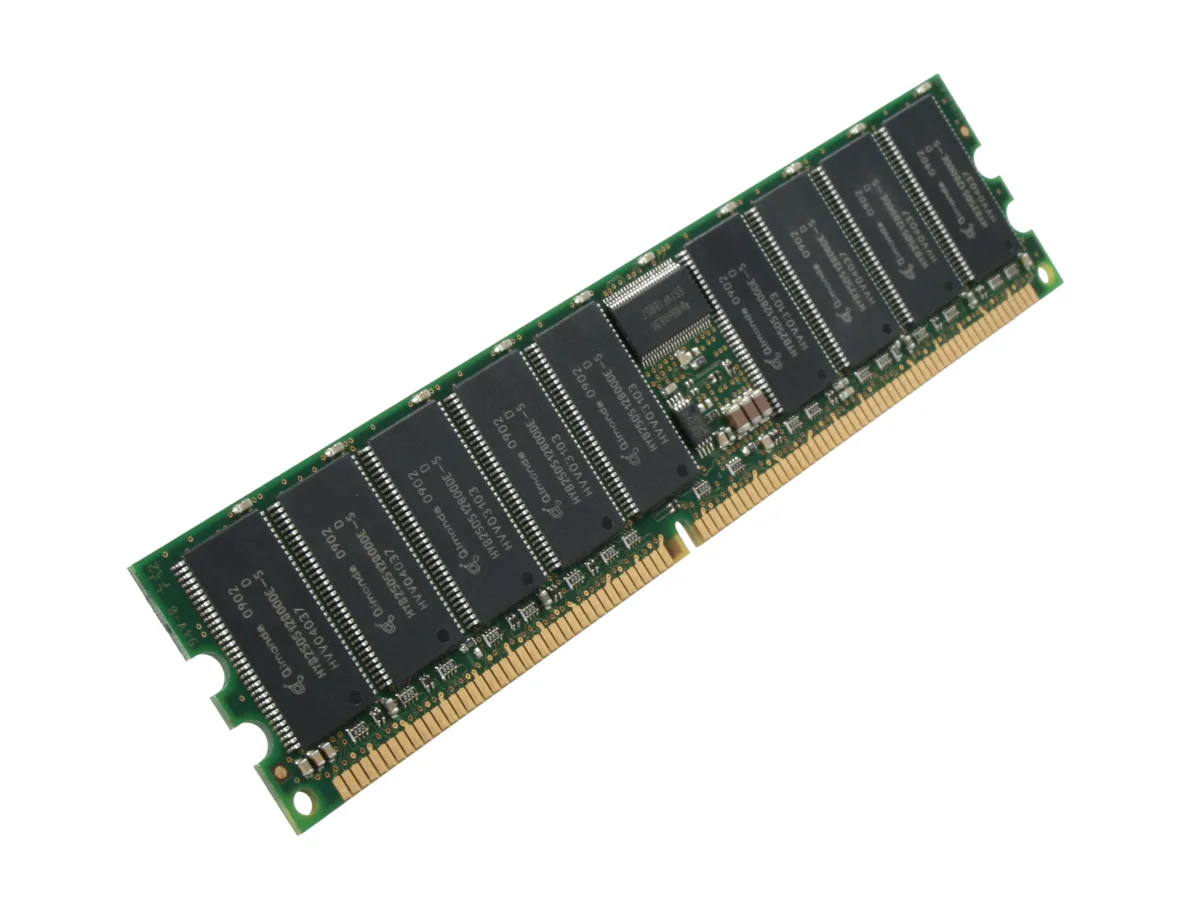 Green 184-pin DDR SDRAM module with black chips no heat spreader