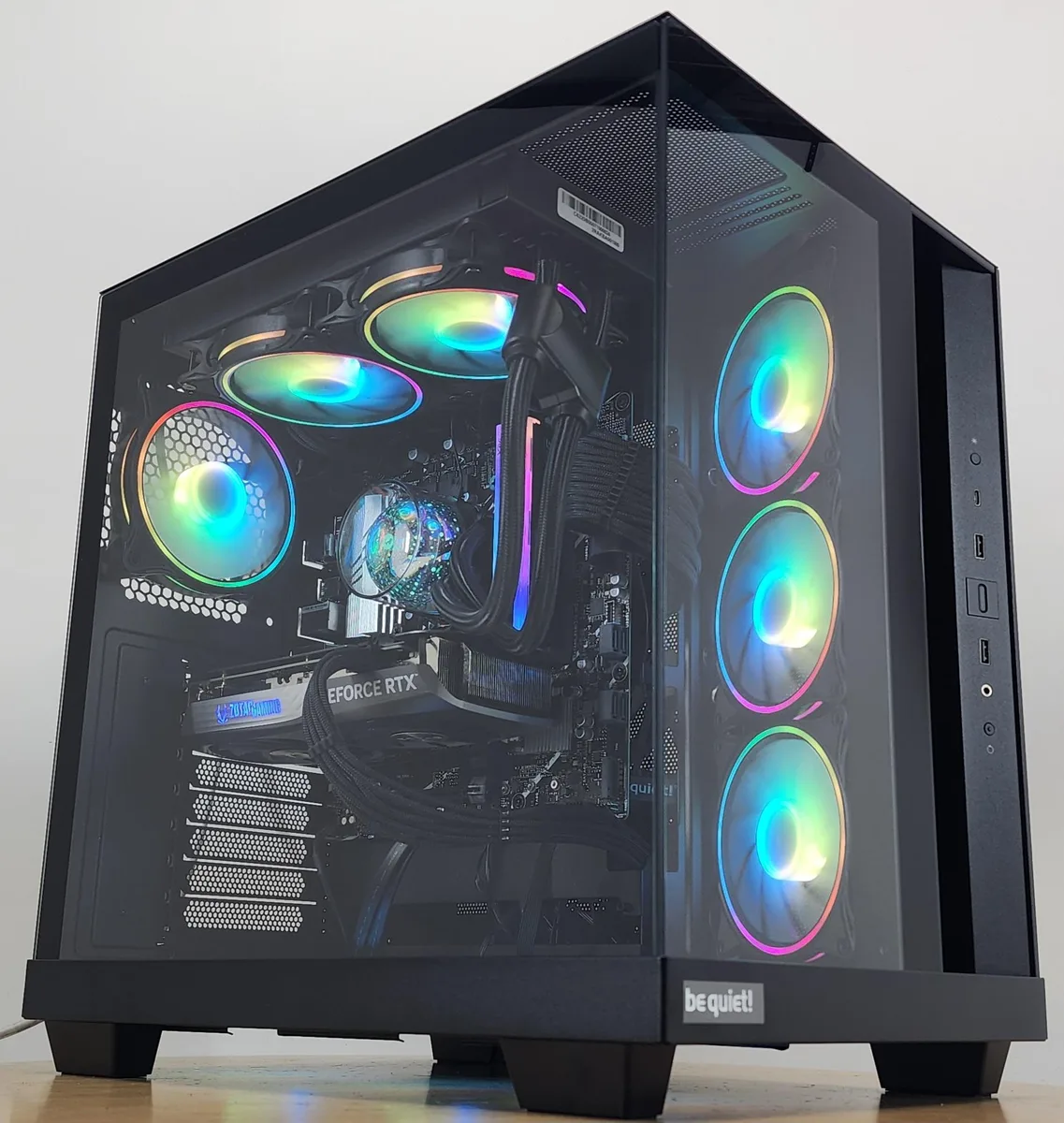 Be Quiet BGW83 mid-tower case with 240mm AIO RGB cooler visible through glass side panel