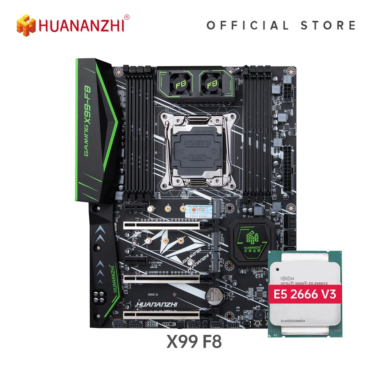 HUANANZHI HUANANZHI X99 F8 Intel motherboard with Xeon E5 2666 V3 — product photo