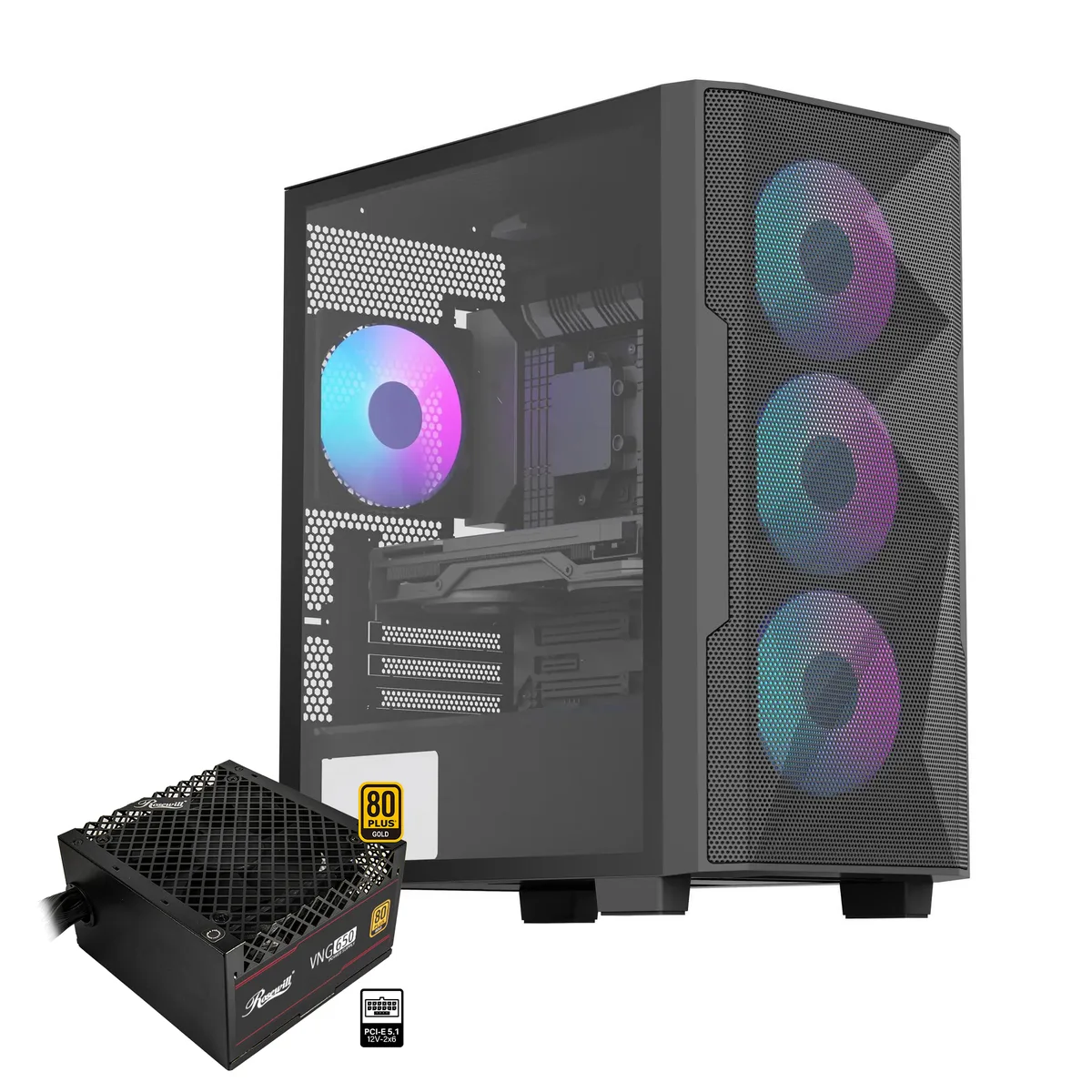 Rosewill Rosewill FBM-X6-650 Micro ATX PC case with 650W PSU — product photo