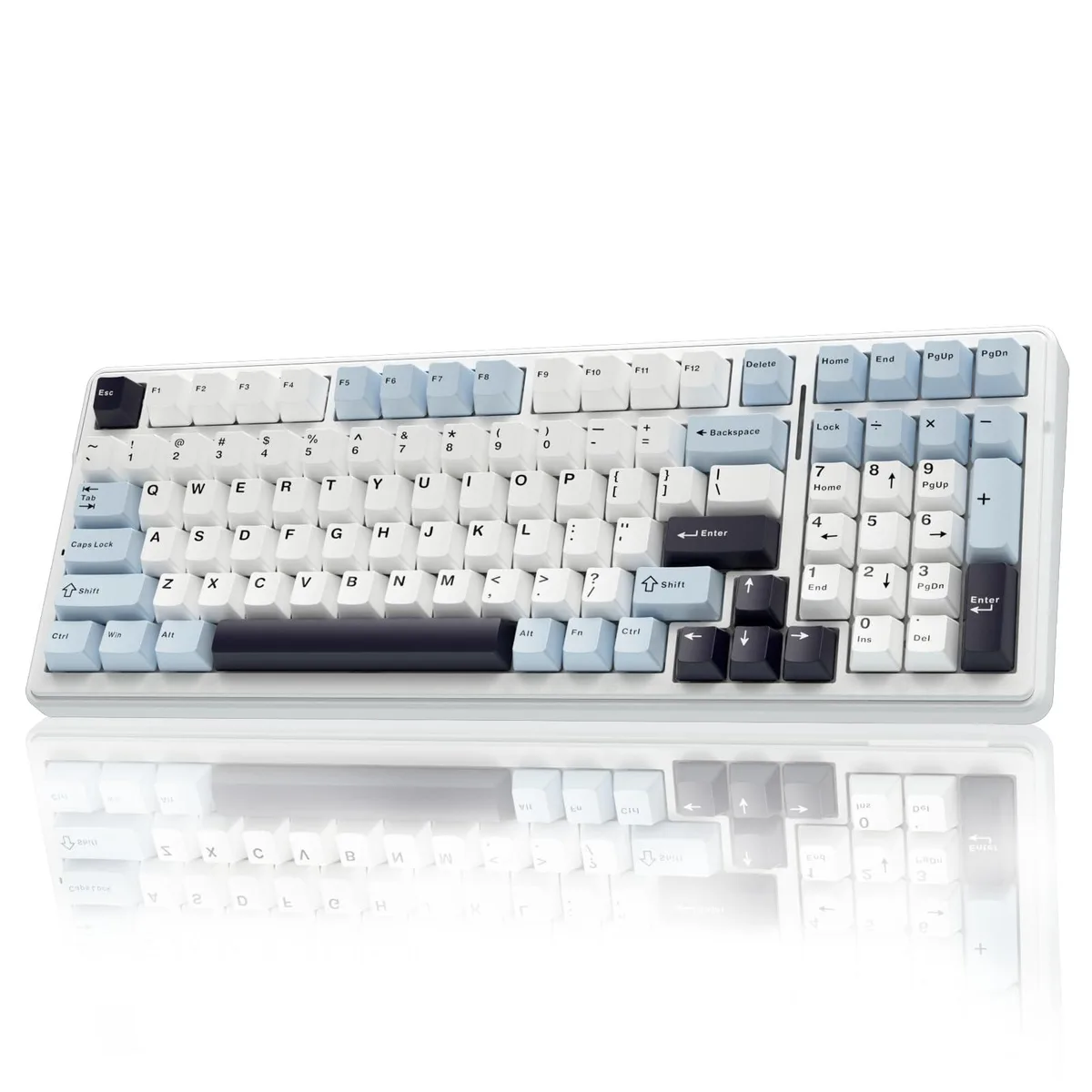 Vszerda Vszerda F99 99-key gasket wireless gaming keyboard (Blue&White) — foto produk