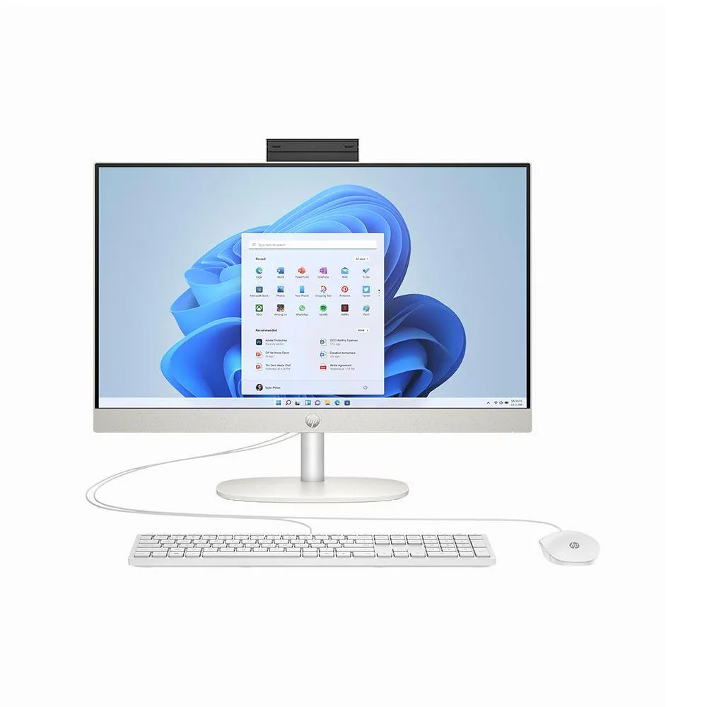 HP HP 9W2H5AA-R all-in-one PC 23.8" FHD i3-N300 8GB DDR4 256GB NVMe Windows 11 Home White — tuotekuva