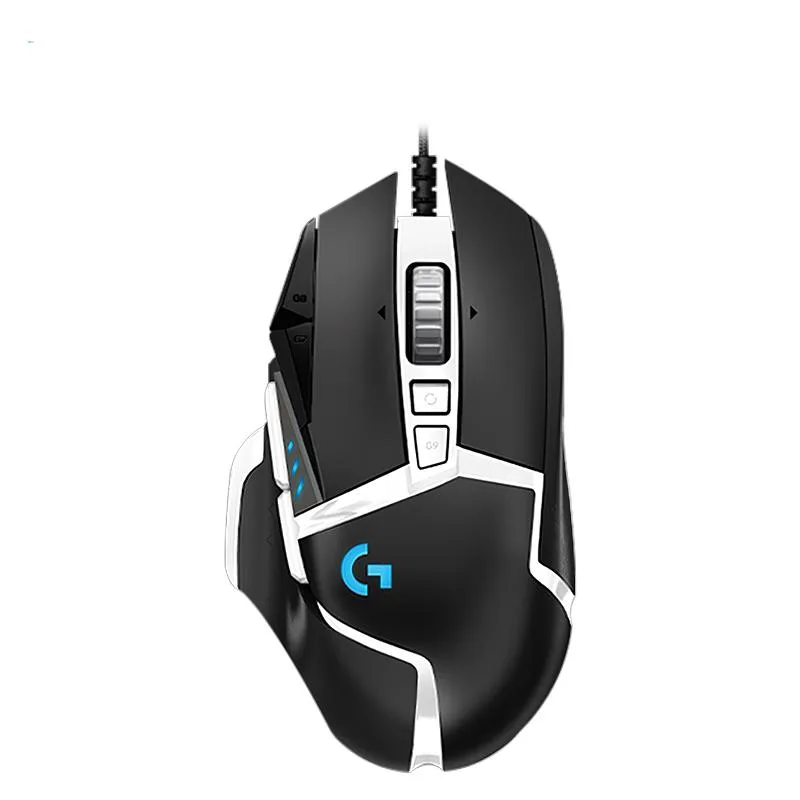 Wired gaming mouse black white finish 11 buttons