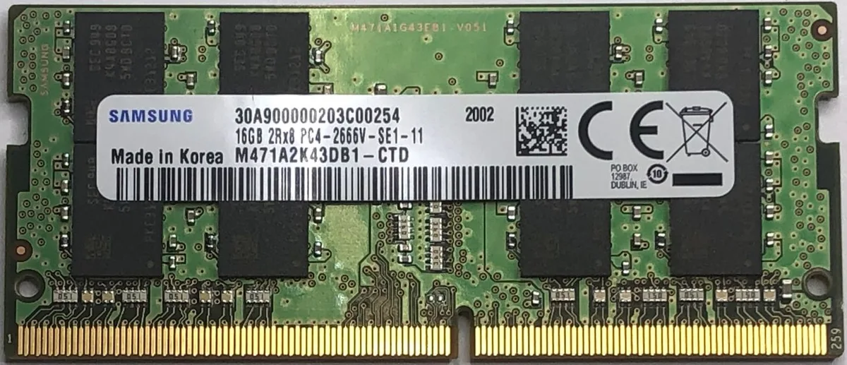 SAMSUNG SAMSUNG 16GB DDR4 2666MHz CL19 1.2V 260-Pin SODIMM M471A2K43DB1-CTD — foto produk