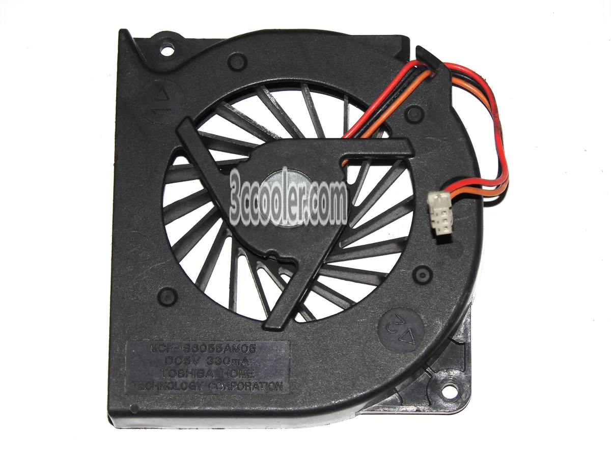 Black blower fan with three-wire connector
