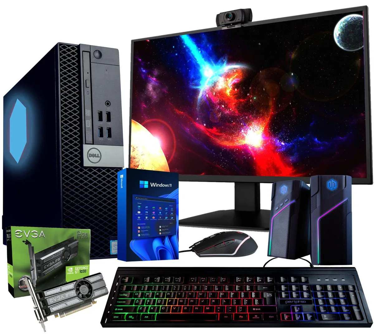 DELL DELL OptiPlex 5060 Desktop PC i7-8700 GT 1030 16GB 500GB 22" W11 Pro — photo du produit